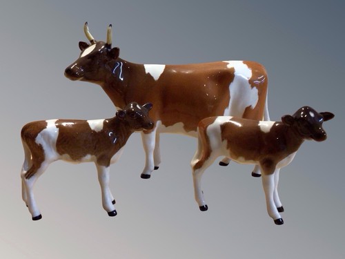 Beswick ayrshire cow calf - beswick, &