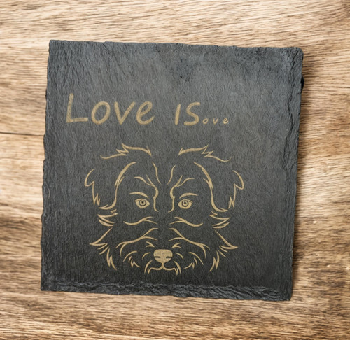 Personalised pet slate coaster - personalised,