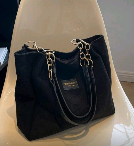 Black suede style shoulder - suede,