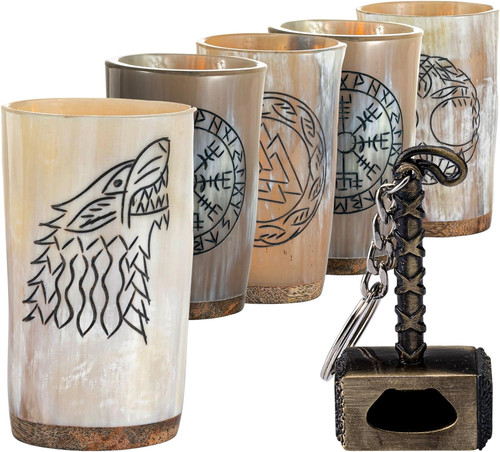Viking drinking horn mugs - mugs, set
