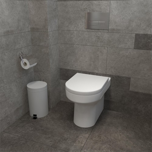 Bathroom back wall toilet - back,