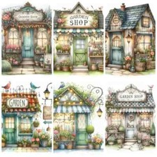 THE GARDEN SHOP Cardmaking Card Toppers Scrapbook Tags Paper Craft
