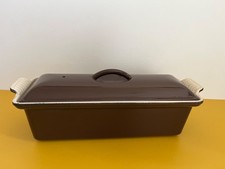 Vintage LE CREUSET Brown Rectangle Cast Iron Terrine Pate Meat Loaf Pan France