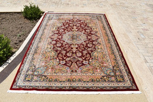 Machine made 6x9 red persian - machine,