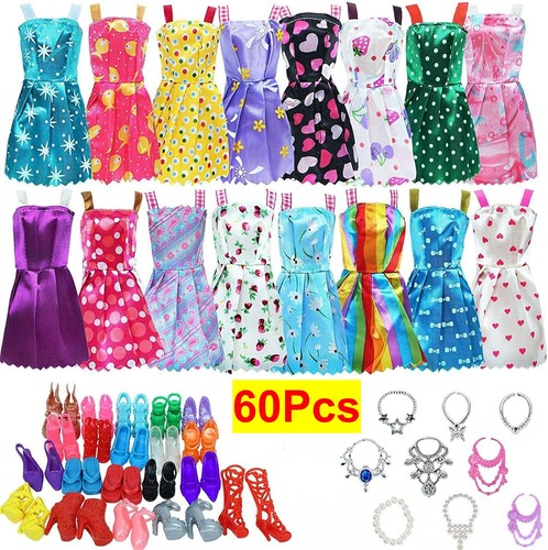 60pcs barbie doll clothes - 60pcs,
