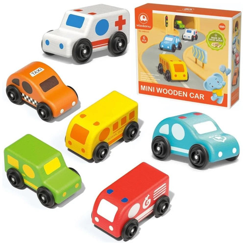 Wooden car set - wooden, new