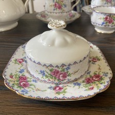 Rare Vintage Royal Albert Petit Point Covered Butter Dish VGC 