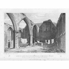 IRELAND Ruins of Lord Portlester's Chapel St Audoen's Church Antique Print 1828