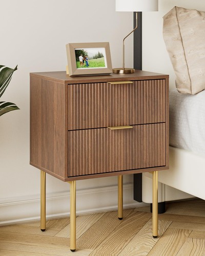 Walnut bedside table - walnut,