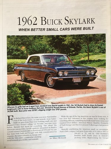 Vintage 1962 buick skylark - vintage,