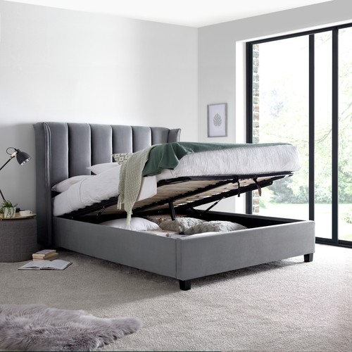 Aurora grey velvet wingback - aurora,