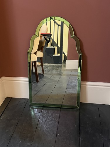 Aurora green glass wall mirror - green,