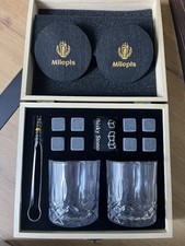 Whiskey Connoisseurs Tumbler and Granite Freezing Cubes Gift Set