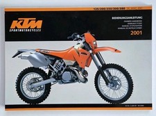 USED CONDITION GENUINE KTM 125/200/250/300/380SX/MXC/EXC OWNERS MANUAL 2001