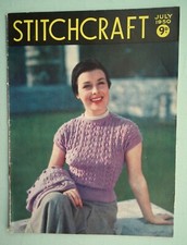 Vintage Stitchcraft magazine 1950 original knitting patterns 1940s 50s women's