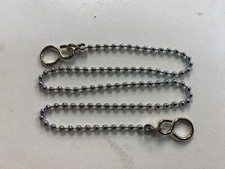 Chrome Bath Ball Chain 12" 305mm Sink Basin Plug S Hook Ends Taps Chrome Brass