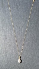 9ct Gold Pearl Drop Pendant Adjustable 9ct Gold Necklace (HALLMARKED) + Gift Box