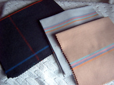 3 PIECES EVENWEAVE SAMPLES WITH STRIPES - BLACK, GREY & CAMEL - 2[39 x 41 cm] +