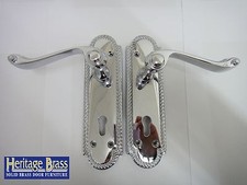 LOCK HANDLES HERITAGE BRASS