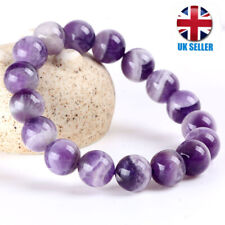 Genuine Natural Gemstone Anxiety Stress Relief Amethyst Crystal Bead Bracelet