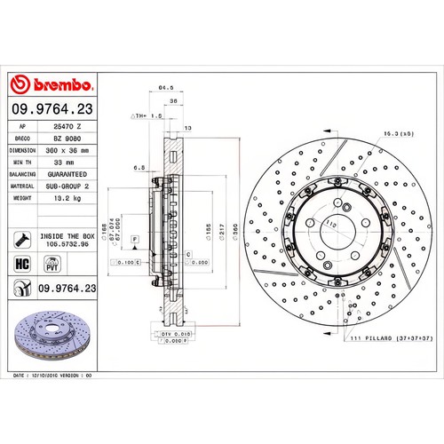 Brembo 9764 brake disc - brembo,
