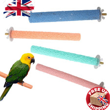 Parrot Perch Stand Toy - Coloured Quartz Sand Sharpen Paw Accessory for Birds UK