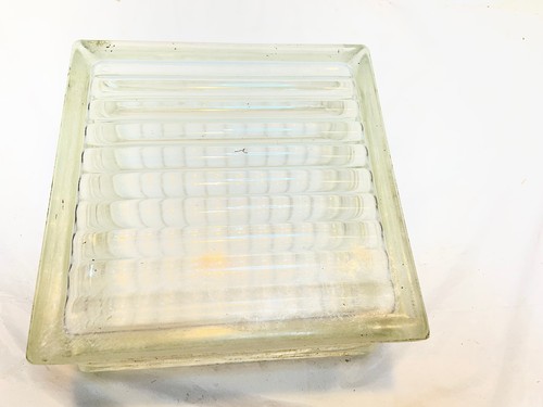 Vintage glass block x - vintage, 7-3/4"