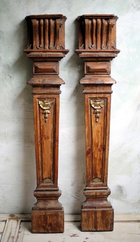 Pair antique fireplace - of,