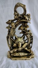 Antique Brass Door Stop Fox Head In Countryside Scene