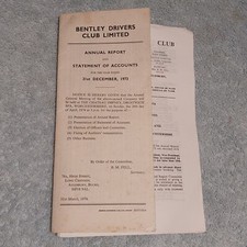 Vintage Bentley Drivers Club newsletters & ephemera 1973 Motoring history
