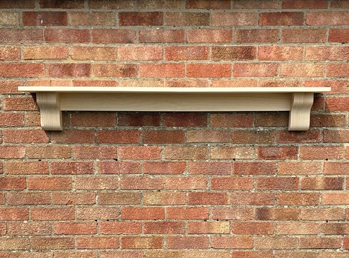Pine mantel shelf with - shelf,