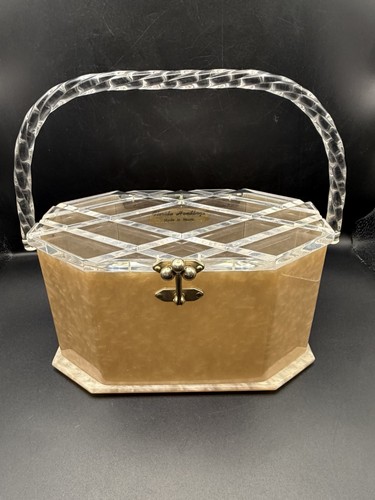 Vintage miami hand bag - miami, lucite