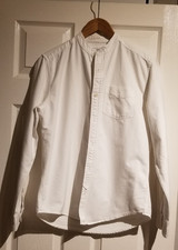 NEXT Mens white collarless shirt size small