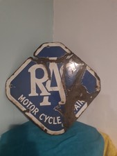 Lovely Original Vintage Double Sided RAC ENAMEL SIGN Totally Original Very Rare