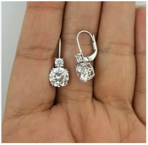 Round cut moissanite drop - round,