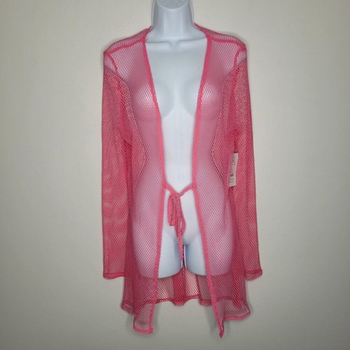 Pink open knit net tie - , front