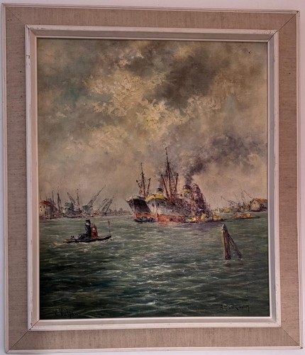 Vintage oil painting - , seascape