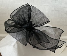 Black Fascinator Sweeping Bow