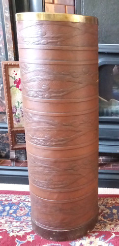 Vintage leather umbrella stand - leather,
