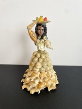 Vintage Shell Lady Women Girl Hawaiian Figurine kitsch Ornament c 1950s / 60s 