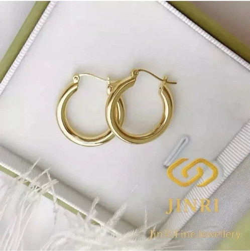 Solid 18k gold hoop - hoop, earrings