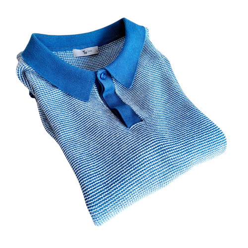 Man blue striped polo - striped,