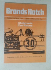 BRANDS HATCH OFFICIAL PROGRAMME 27TH APRIL 1975 CLUBMANS CAR RACES