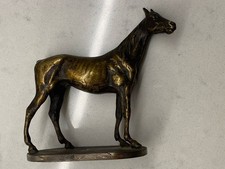 Antique Detailed Bronze Horse Figure Cast Solid Metal Statue