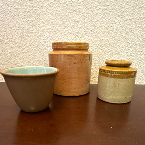 Vtg ceramic set bowl jar - vtg,