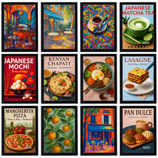 Vintage Food & Bars Poster -