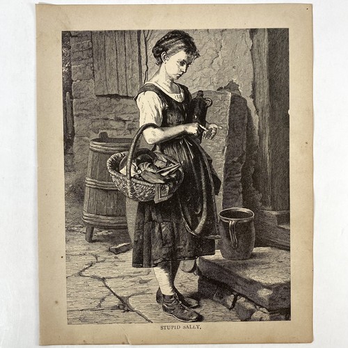 Antique 1879 engraving stupid - antique,