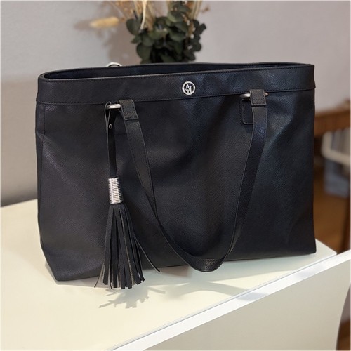 Armani jeans black tote - black,