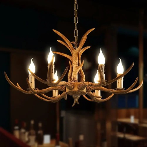 Retro brown antler chandelier - retro,