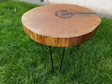 Handmade wooden resin coffee table elm oak old trunk of tree